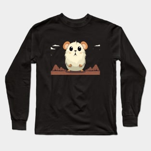 Scared Hamster Meme, funny tshirt Long Sleeve T-Shirt